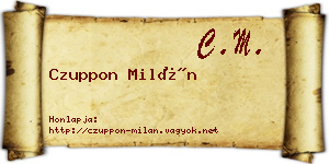 Czuppon Milán névjegykártya